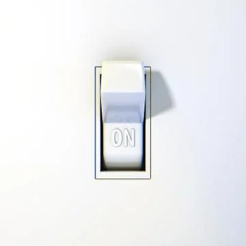 Close up of a wall light switch in the on position Stock Illustration