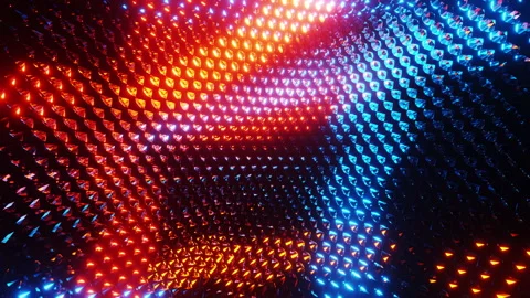 Close up of wall with red and blue pattern on it. Loop animation Stock Footage 239426013