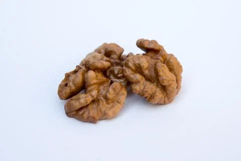Close-up of walnut kernels. Stock Photos