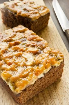 Close up of walnut toffee cake Photos