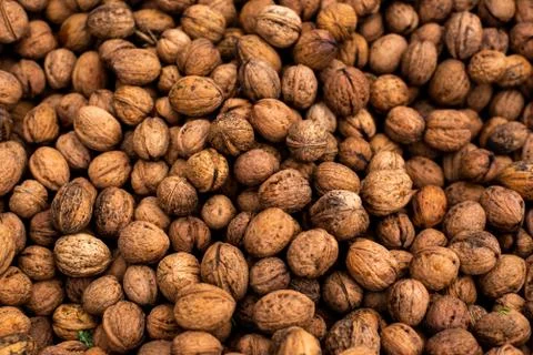 Close up of walnuts at a market Stock Photos
