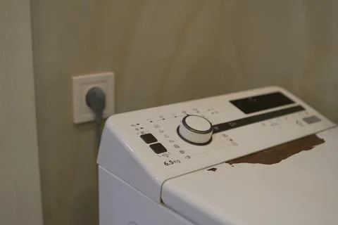 Close-up of a washing machine Stock Photos