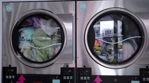 Close-Up,The washing machine is running. Stock Footage 140611880