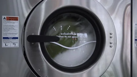 Close-Up,The washing machine is running. Stock Footage 140611890
