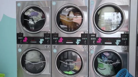 Close-Up,The washing machine is running. Stock Footage 140611891