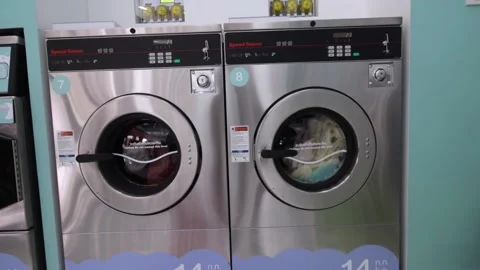 Close-Up,The washing machine is running. Stock Footage 140611903
