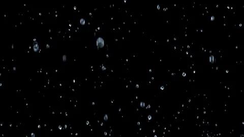 Close up of water bubbles in under water floating up to water surface. with alph Stock Footage 125201365