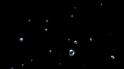 Close up of water bubbles in under water floating up to water surface Stock Footage 125203438