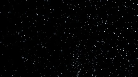 Close up of water bubbles in under water floating up to water surface. with alph Video stock 125203485