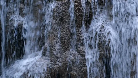 Close up water fall with day light and contain sound with this video Stock Footage 124620196