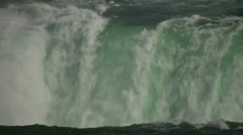 Close-up of water falling over the edge at Niagara Falls Stock Footage 365205