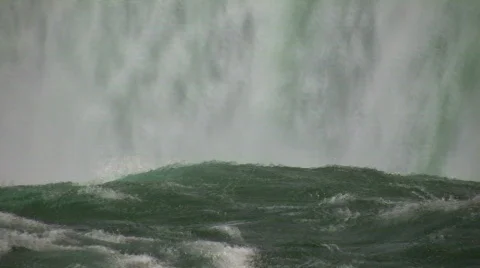 Close-up of water falling over the edge at Niagara Falls Stock Footage 365208