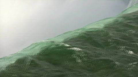 Close-up of water falling over the edge at Niagara Falls Stock Footage 365213