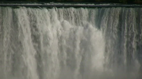 Close-up of water falling over the edge at Niagara Falls Stock Footage 365219