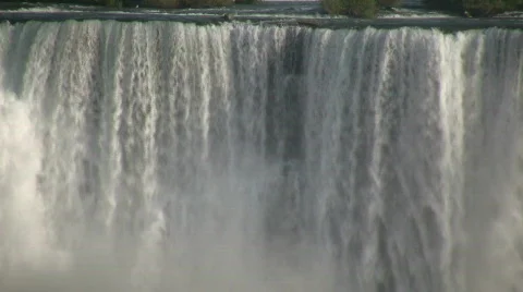 Close-up of water falling over the edge at Niagara Falls Stock Footage 365254