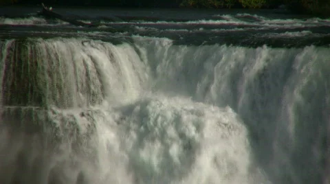 Close-up of water falling over the edge at Niagara Falls Stock Footage 365260