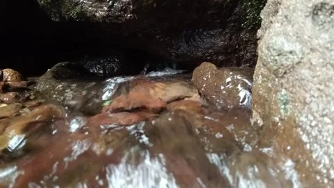 Close Up Water Flow Over Rocks Natural River Detail Stock Footage 330575996
