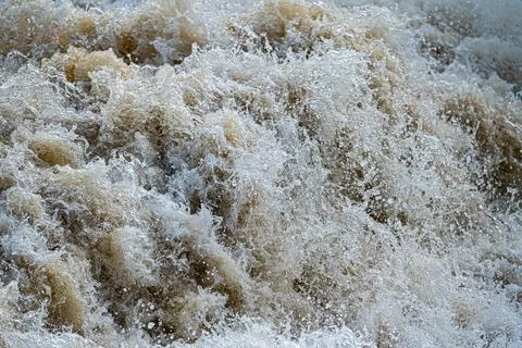 Close up Water Flow, Small Waterfall, Splashing Water, Water Bubbles, Flowing Stock Photos