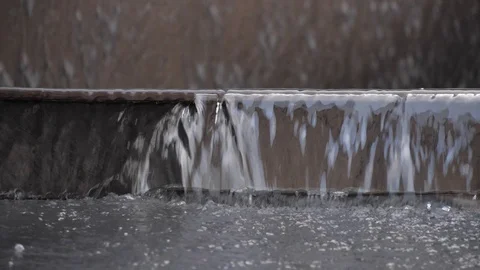 Close-up of water flowing down the stair... | Stock Video | Pond5