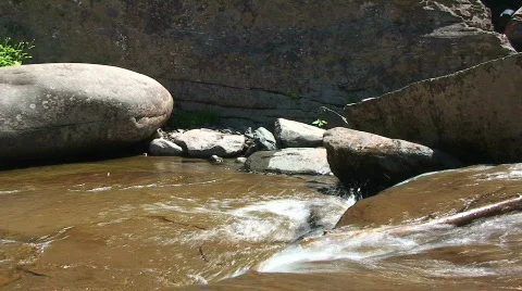 Close-up of Water Flowing in River Stock-Footage 481999