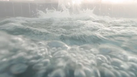 Close up of Water Flowing at Thermal Pool in Budapest Stock Footage 127210330