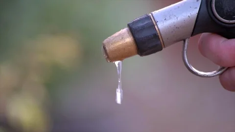Close Up of Water from a Hose Stock Footage 93247285