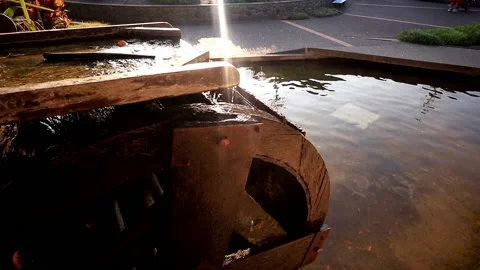 Close-up Water Mill Stock Footage 145665539