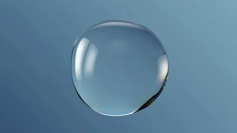 Close up water or soap bubble with light effect,smooth motion.Water drop Stock Footage 221927669