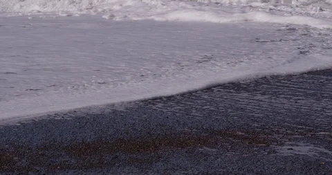 Close up of the water reaching the beach, Rodeo Beach San Francisco, California, Video stock 103447206