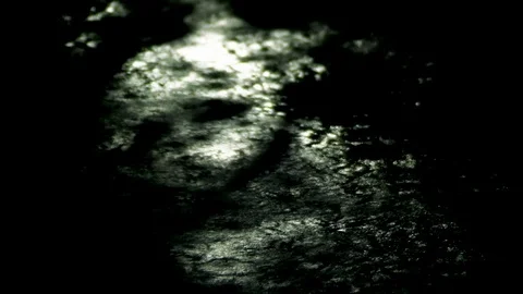 Close up of water ripple in a pond during rainy season at night with reflection Stock Footage 108618500