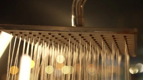 Close Up of Water from Shower Head Stock Footage 328952721