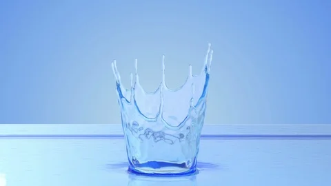 Close-up water splash. 3d slow motion Stock Footage 74664109