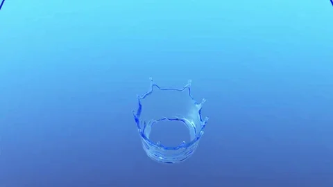 Close-up water splash. 3d slow motion Stock Footage 74664136