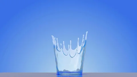 Close-up water splash. 3d slow motion Stock Footage 74664469