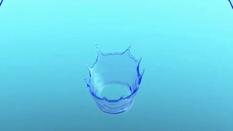 Close-up water splash. 3d slow motion Stock Footage 74688970