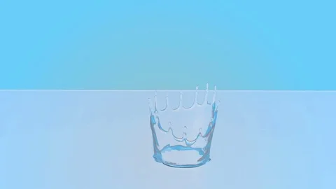 Close-up water splash. 3d slow motion Stock Footage 74691765