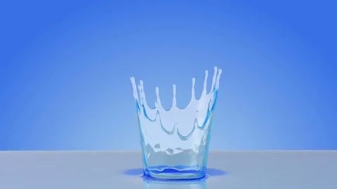 Close-up water splash. 3d slow motion Stock Footage 74699292