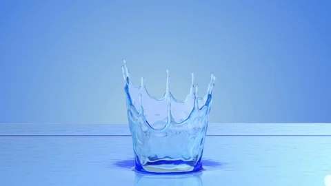 Close-up water splash. 3d slow motion Stock Footage 74723639