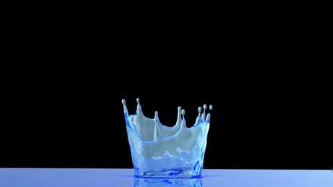 Close-up water splash. 3d slow motion. Alpha channel Stock Footage 74726978