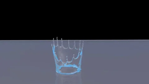 Close-up water splash. 3d slow motion. Alpha channel Stock Footage 74727282