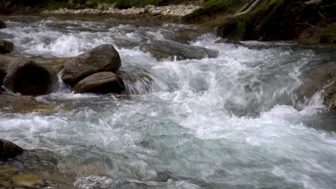 Close up of water stream with white and bubbles. Stock Footage 109636092