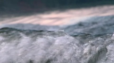 Close up water wave splashing with jumping wakeboarder Stock Footage 67244339