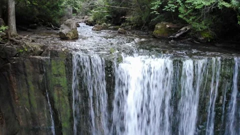 Close Up Of Waterfall - Aerial Tilt Stock Footage 141157053