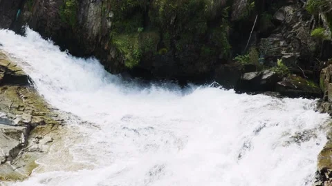 Close Up of waterfall in the alps/mountains Stock Footage 170768905