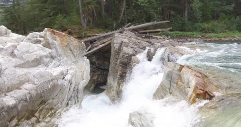 Close up of waterfall and river Stock Footage 87436989