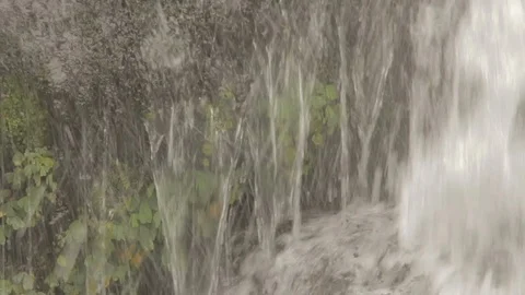 Close up of waterfall during winter Stock Footage 93815861