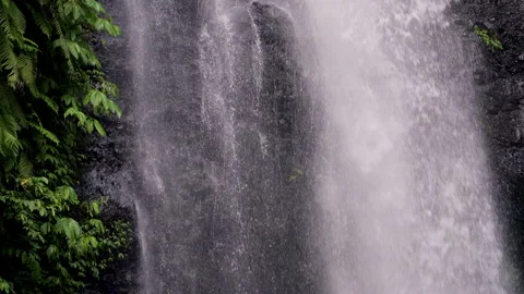 Close-up Waterfall Flows Falling Down Slow Motion Tilt Down Stock Footage 275638163