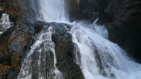 Close up of the waterfall Stockbeeldmateriaal 93218268