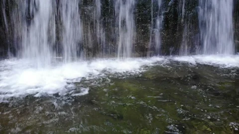 Close Up Of Waterfall In A Forest Stock Footage 141158499