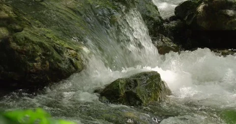 Close up waterfall in forest. Stock Footage 281568129